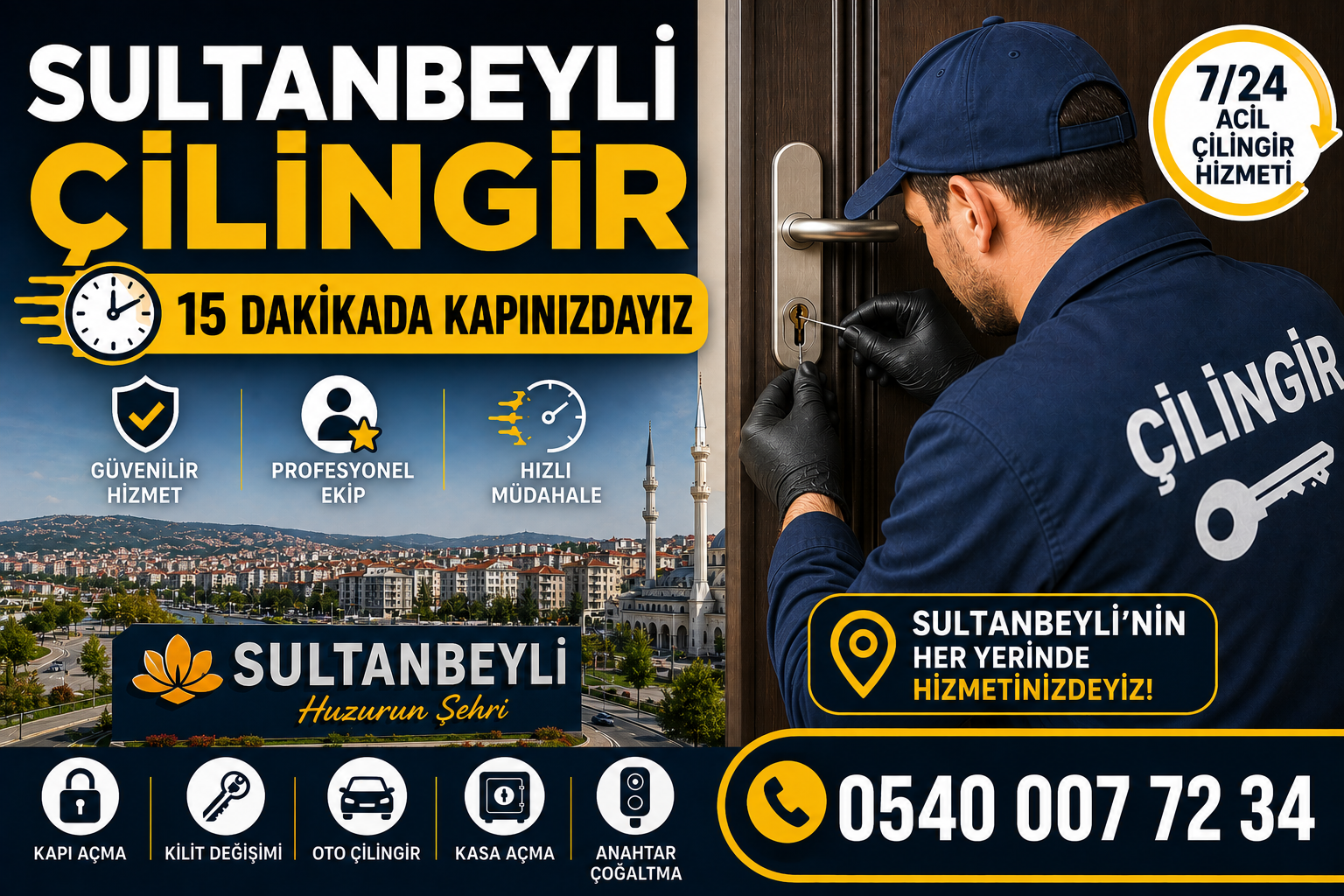 Sultanbeyli Çilingir - 15 Dakikada Kapınızdayıze
